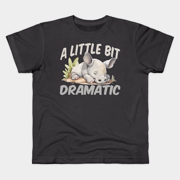 A Little Bit Dramatic - Rhino Kids T-Shirt by SergioCoelho_Arts
